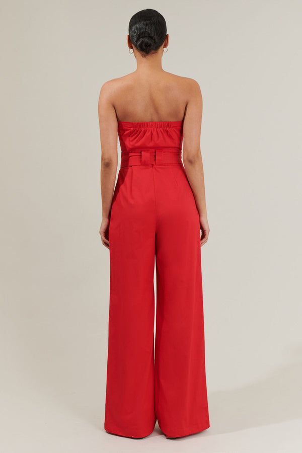 Sugarlips Katrin Lappel Tube Top Wide Leg Jumpsuit