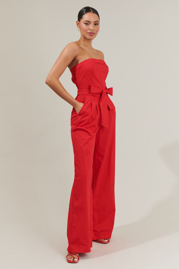 Sugarlips Katrin Lappel Tube Top Wide Leg Jumpsuit