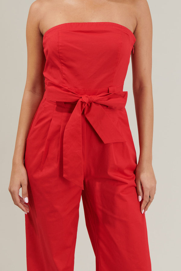 Sugarlips Katrin Lappel Tube Top Wide Leg Jumpsuit