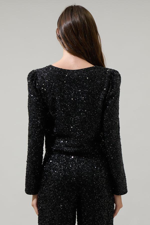 Sugarlips Katy Sequin Bow Tie Cardigan