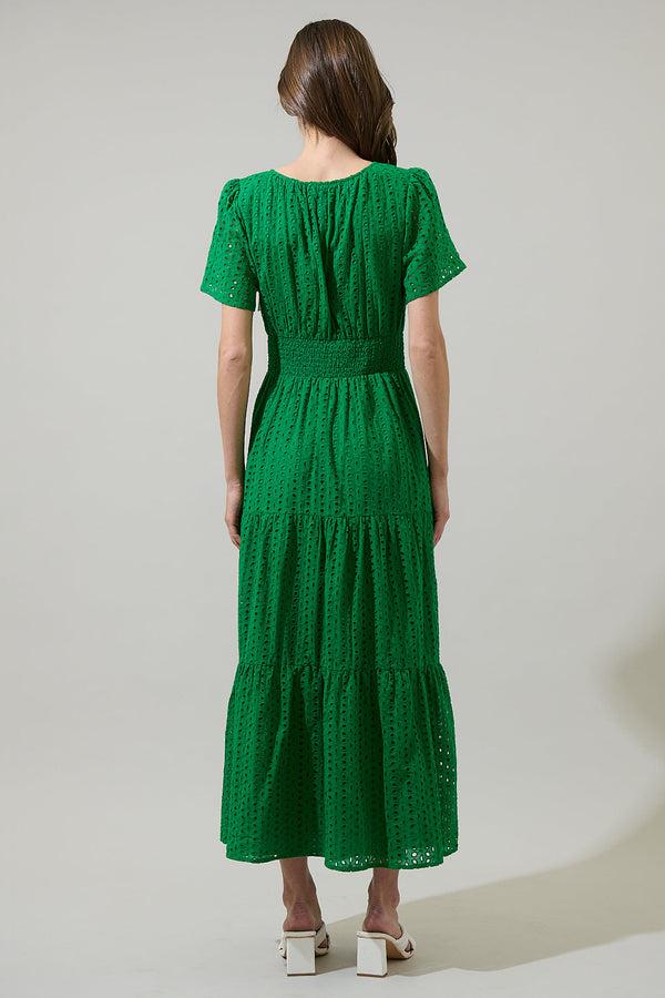 Sugarlips Kaylie Eyelet Bey Tiered Maxi Dress