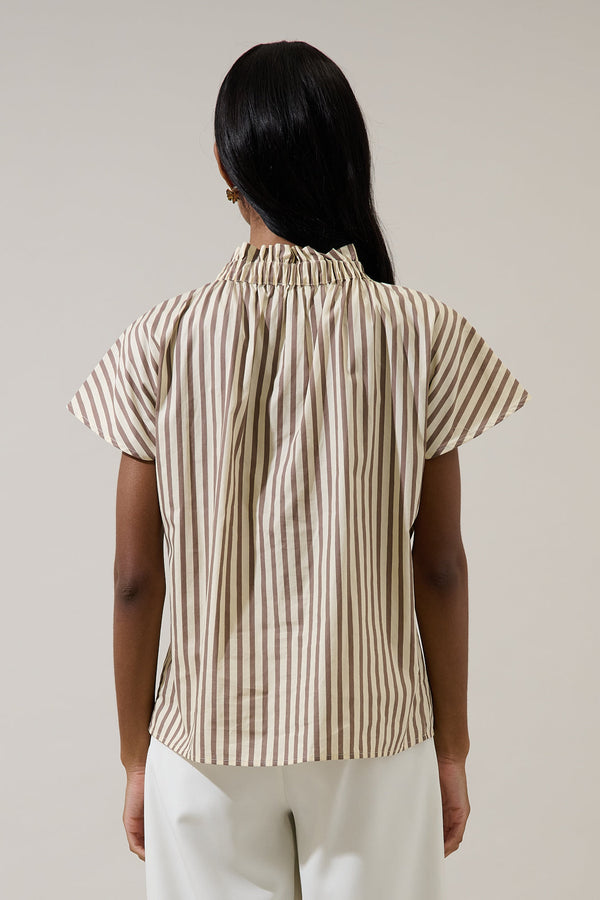 Sugarlips Keina Striped Patma Mock Neck Top