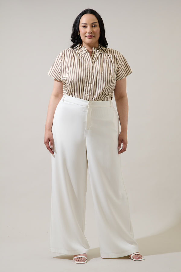 Sugarlips Keina Striped Patma Mock Neck Top Curve