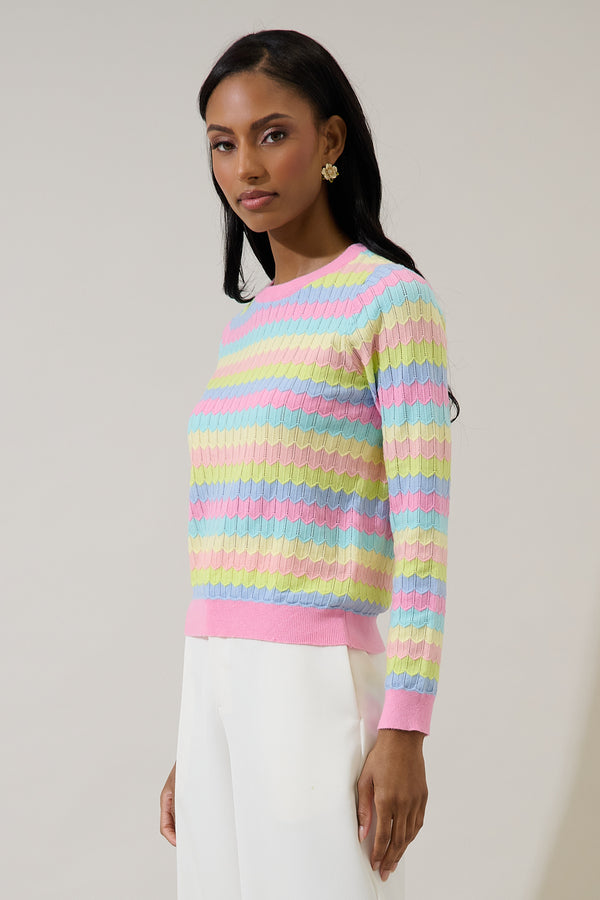 Sugarlips Kelsie Rainbow Knit Sweater