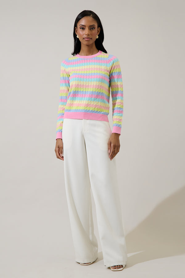 Sugarlips Kelsie Rainbow Knit Sweater