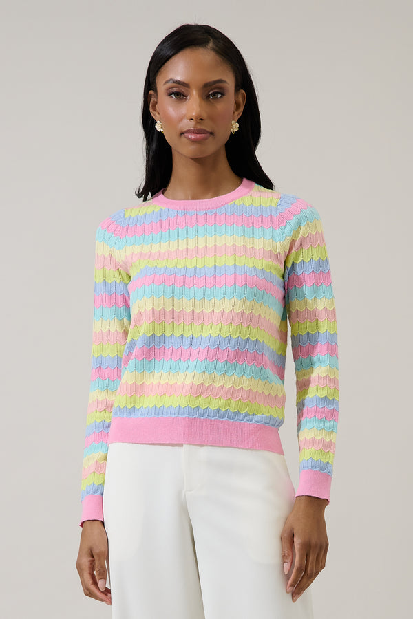 sugarlips Kelsie Rainbow Knit Sweater