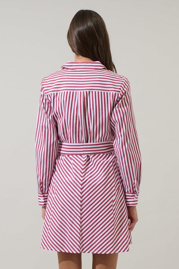 Sugarlips Kenada Stripe Flare Mini Dress