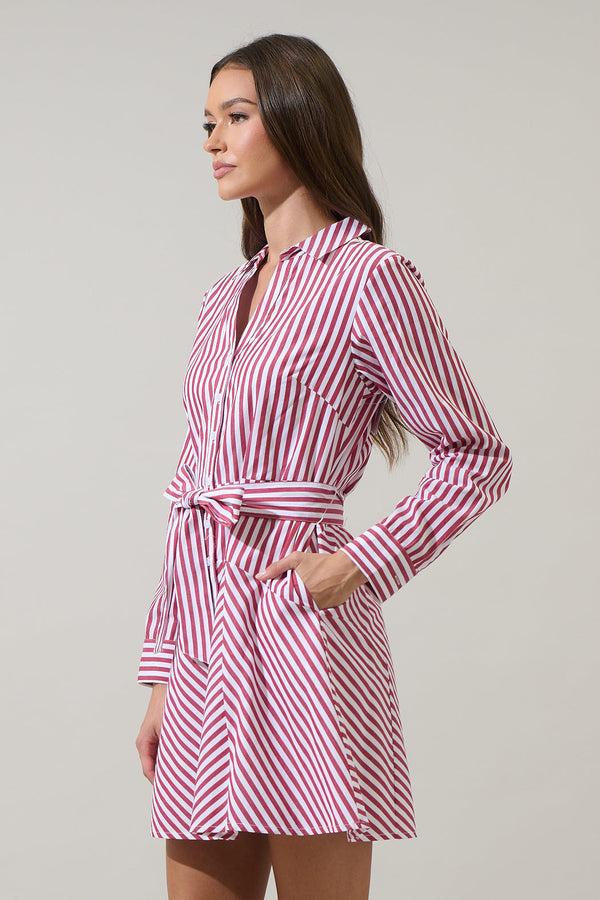 Sugarlips Kenada Stripe Flare Mini Dress