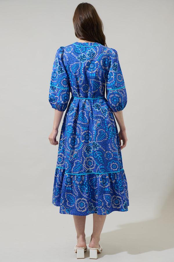 Sugarlips Kenner Floral Melia Shirt Midi Dress
