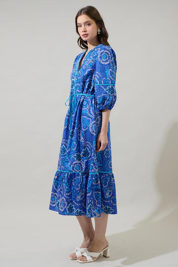 Sugarlips Kenner Floral Melia Shirt Midi Dress