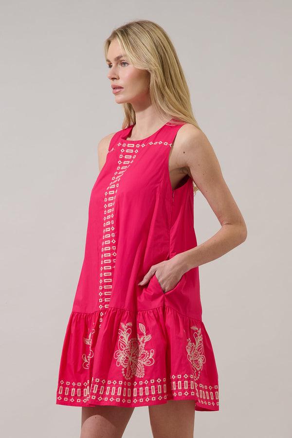Sugarlips Kercy Embroidered Sleeveless Mini Dress