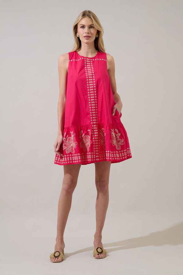 Sugarlips Kercy Embroidered Sleeveless Mini Dress
