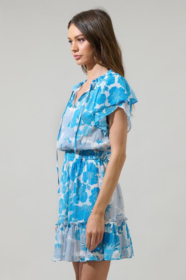 Sugarlips Kerela Floral Bumble Ruffle Mini Dress