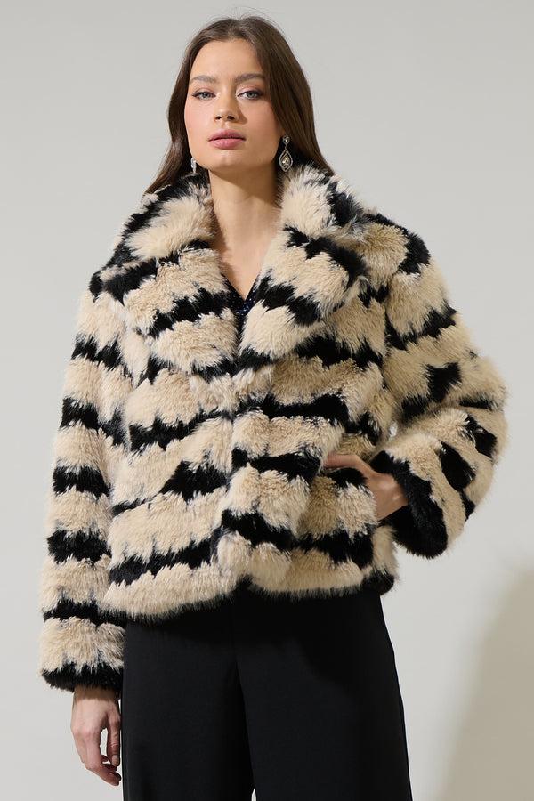 Sugarlips Kerry Striped Faux Cropped Jacket