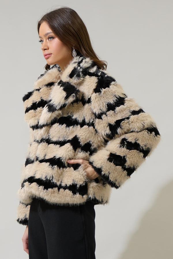 Sugarlips Kerry Striped Faux Cropped Jacket