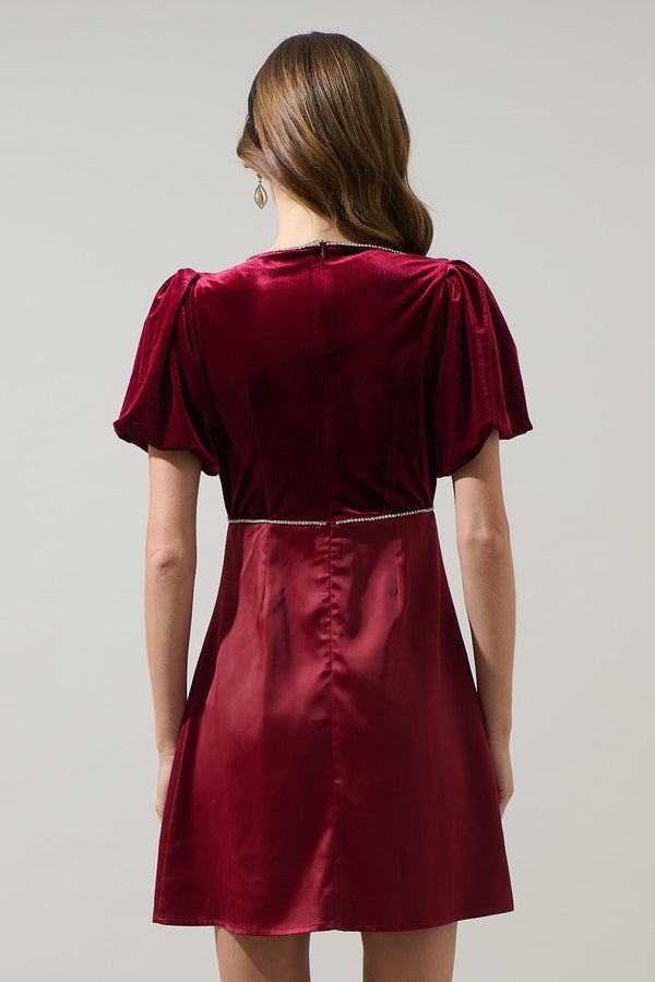 Sugarlips Kerta Velvet Satin Mini Dress