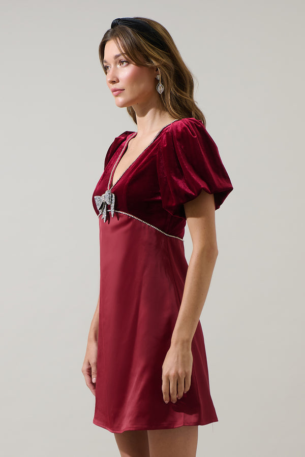 Sugarlips Kerta Velvet Satin Mini Dress