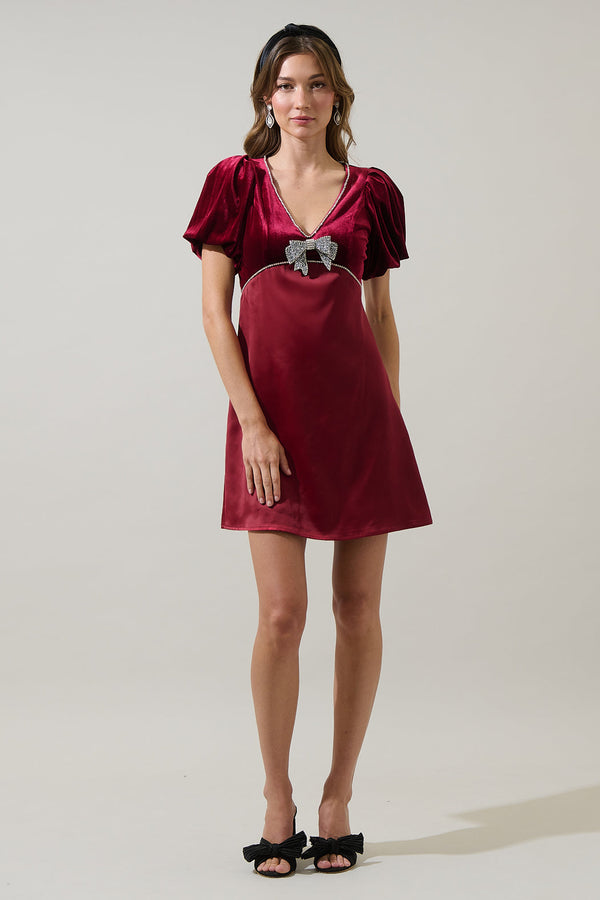 Sugarlips Kerta Velvet Satin Mini Dress