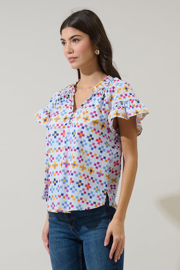 Sugarlips Kessa Geo Macy Ruffle Top