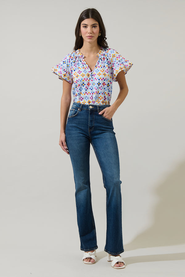 Sugarlips Kessa Geo Macy Ruffle Top