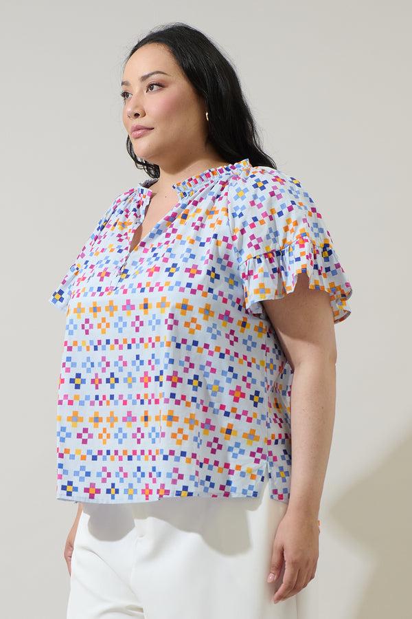 Sugarlips Kessa Geo Macy Ruffle Top Curve