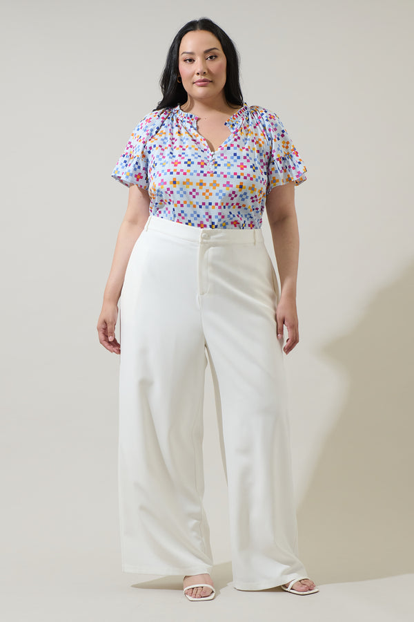 Sugarlips Kessa Geo Macy Ruffle Top Curve