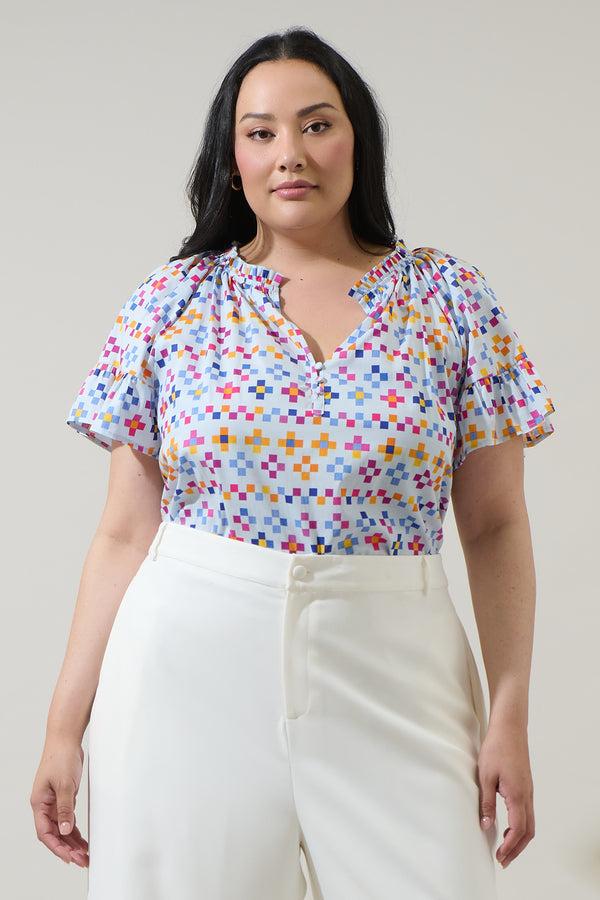 sugarlips Kessa Geo Macy Ruffle Top Curve