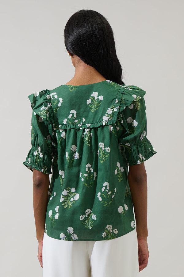 Sugarlips Kestrel Floral Auria Puff Sleeve Top