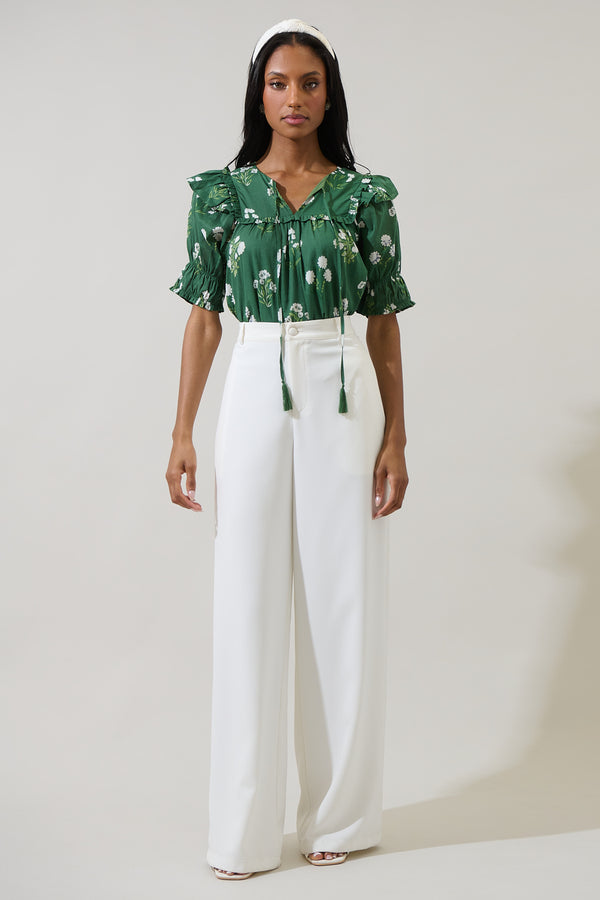 Sugarlips Kestrel Floral Auria Puff Sleeve Top