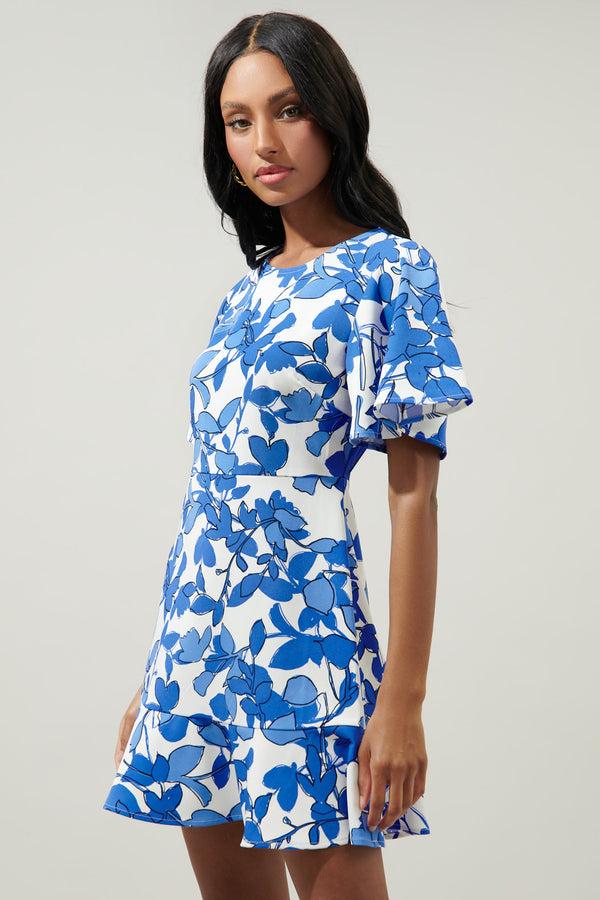 Sugarlips Khol Floral Flouncy Mini Dress