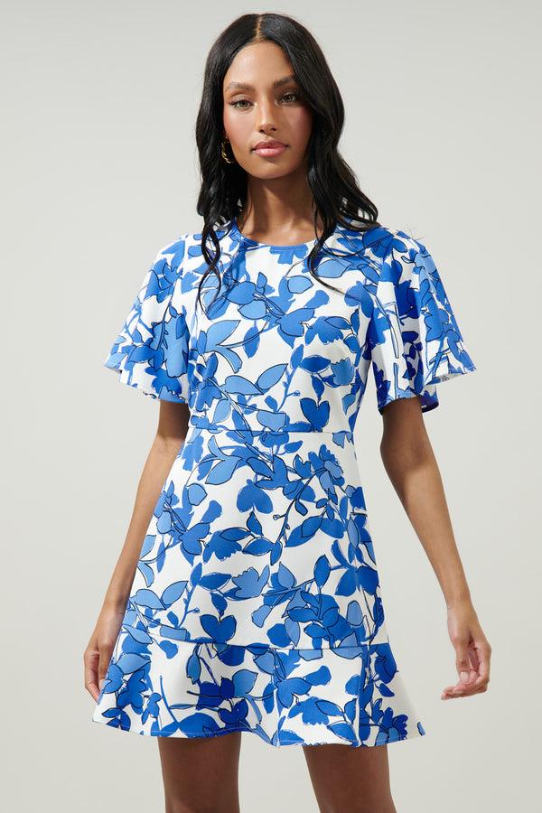 sugarlips Khol Floral Flouncy Mini Dress