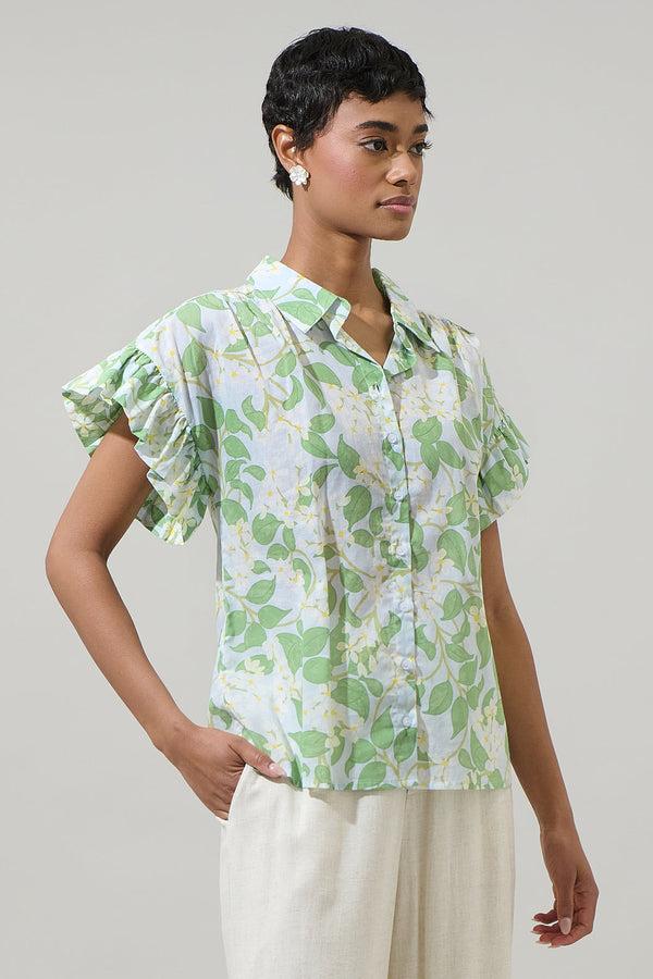 Sugarlips Kiany Floral Ina Button Up Top