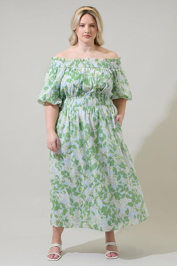 sugarlips Kiany Floral Magna Town Midi Dress Curve