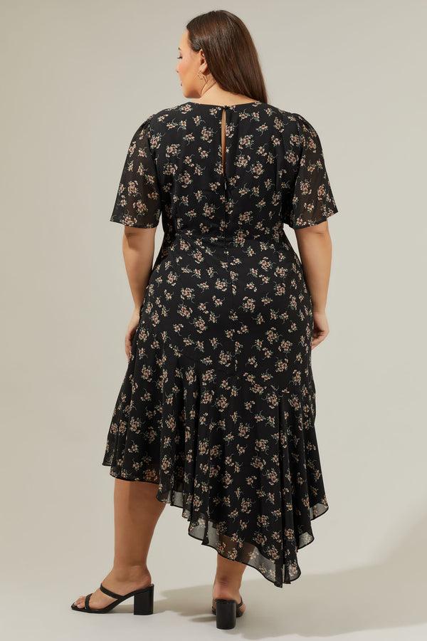Sugarlips Kim Balboa Asymmetrical Midi Dress Curve