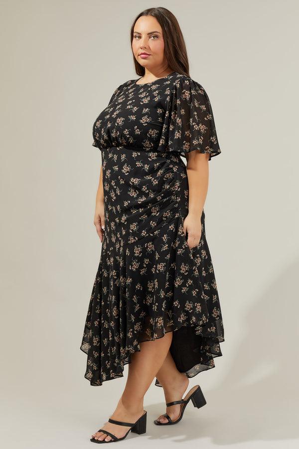 Sugarlips Kim Balboa Asymmetrical Midi Dress Curve