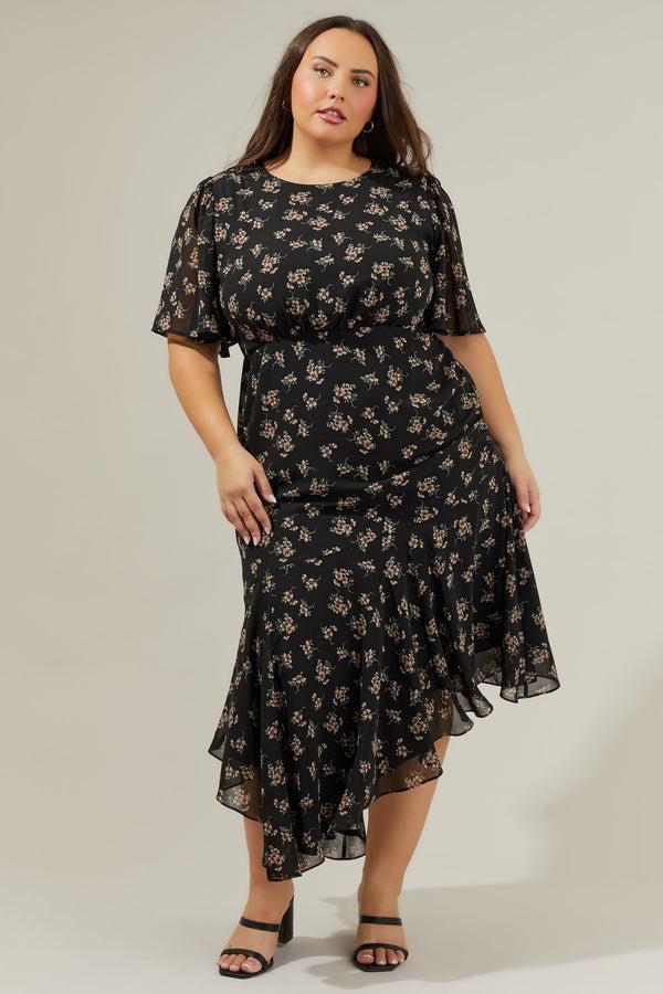 Sugarlips Kim Balboa Asymmetrical Midi Dress Curve