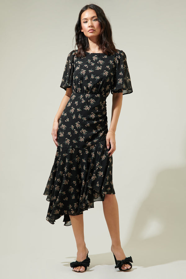 sugarlips Kim Balboa Asymmetrical Midi Dress