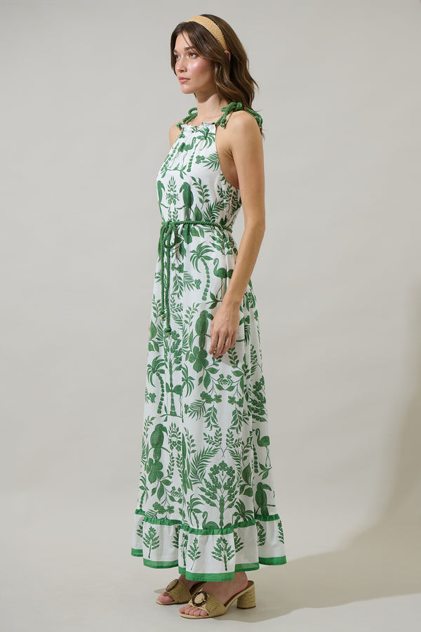 Sugarlips Kimana Floral Halter Neck Maxi Dress