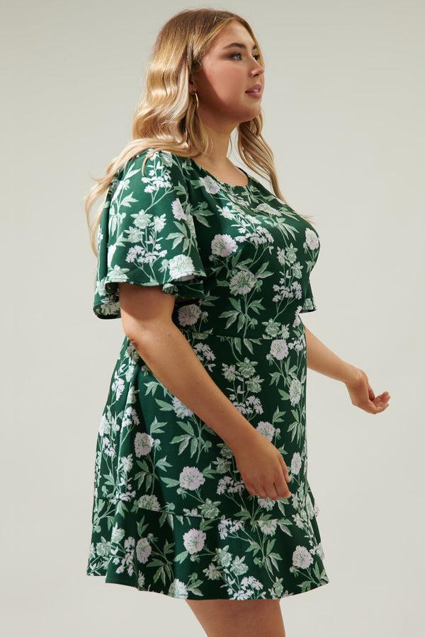 Sugarlips Kirby Floral Flouncy Mini Dress Curve