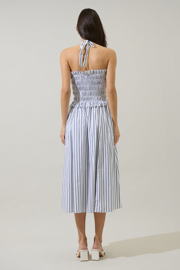 Sugarlips Kolin Striped Smocked Midi Dress