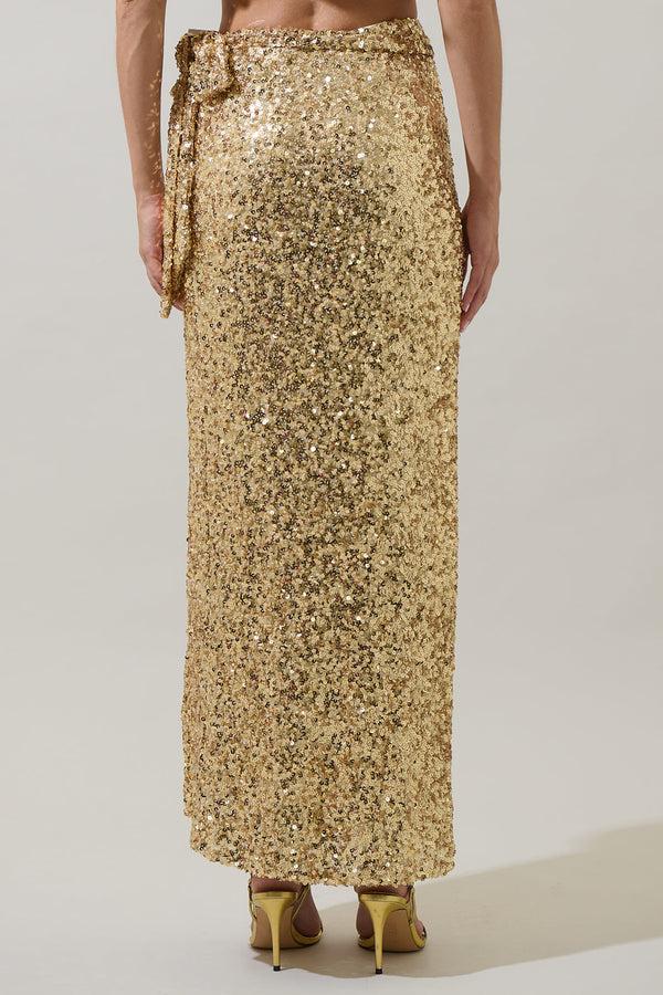 Sugarlips Korina Sequin Wrap Maxi Skirt