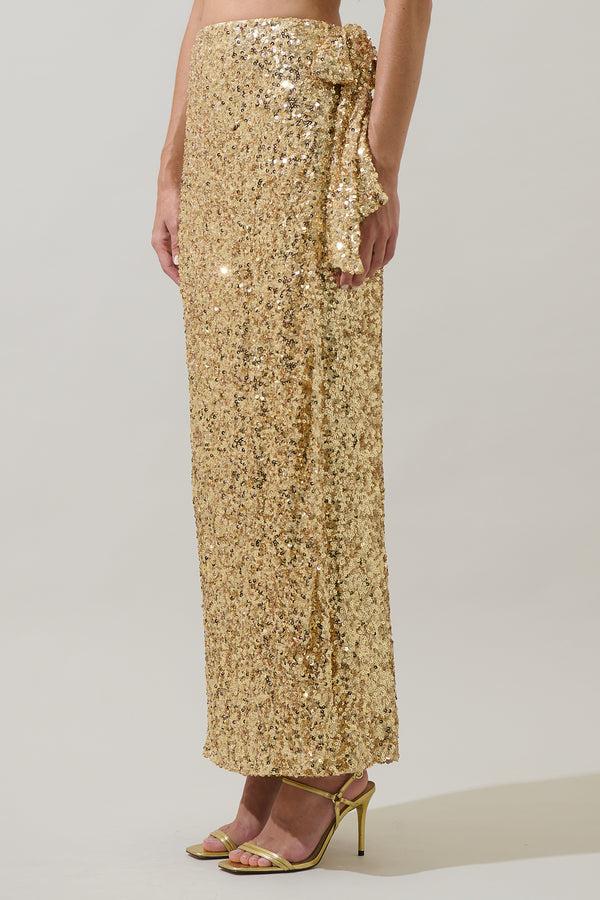 Sugarlips Korina Sequin Wrap Maxi Skirt