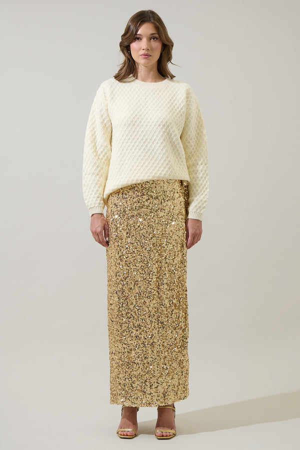 Sugarlips Korina Sequin Wrap Maxi Skirt
