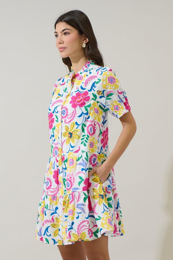 Sugarlips Kress Floral Domis Shift Mini Dress