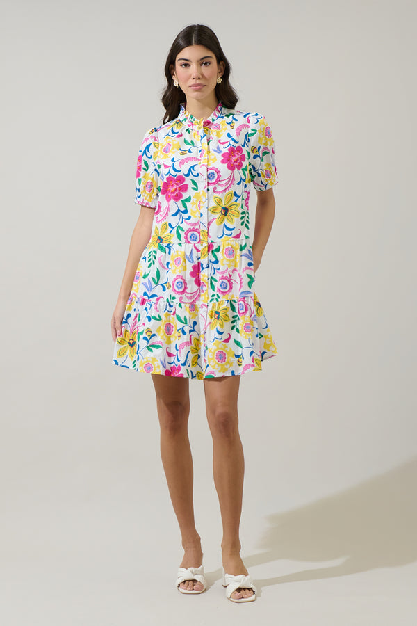 Sugarlips Kress Floral Domis Shift Mini Dress