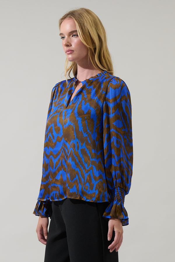 Sugarlips Krista Abstract Minda Keyhole Blouse