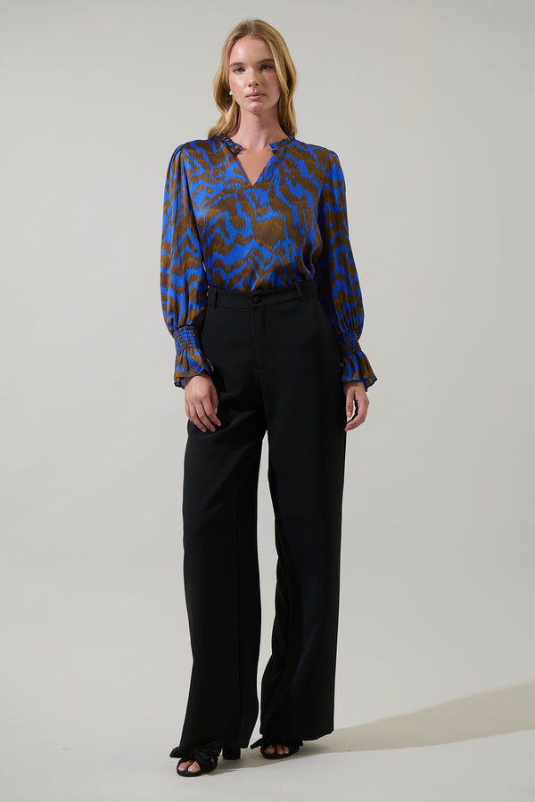 Sugarlips Krista Abstract Minda Keyhole Blouse