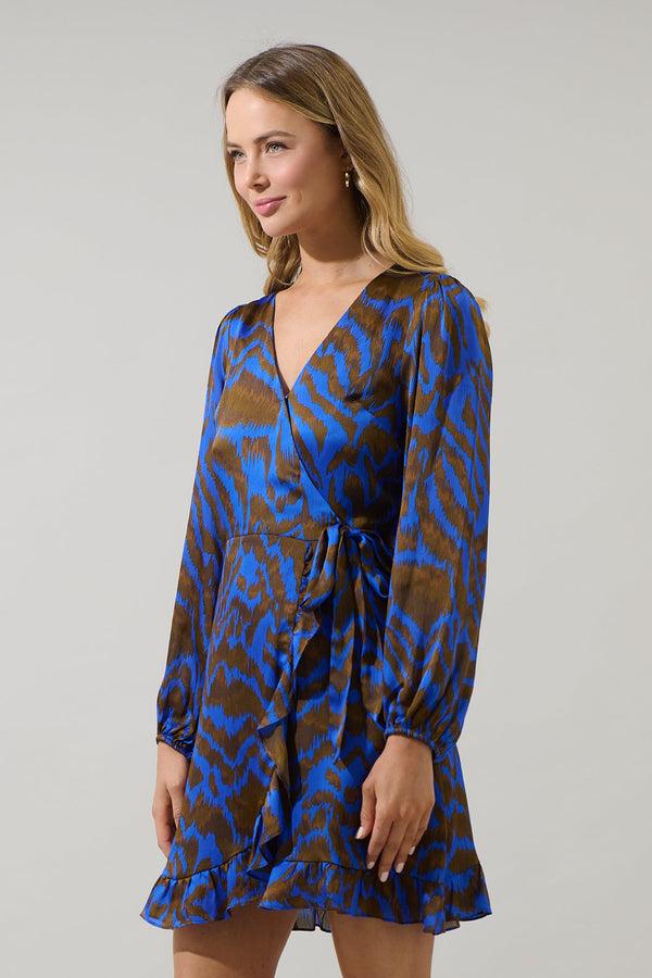 Sugarlips Krista Abstract Mini Wrap Dress
