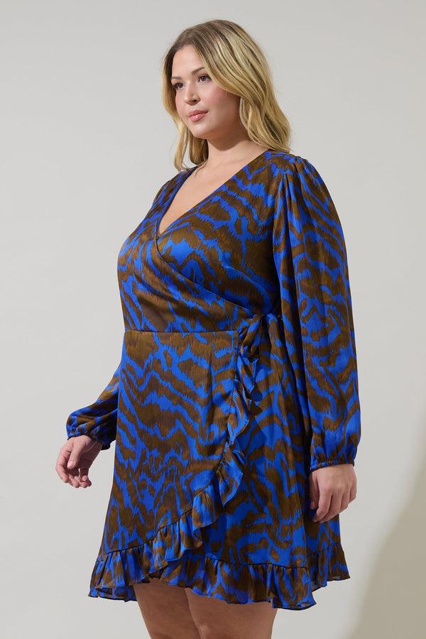 Sugarlips Krista Abstract Mini Wrap Dress Curve