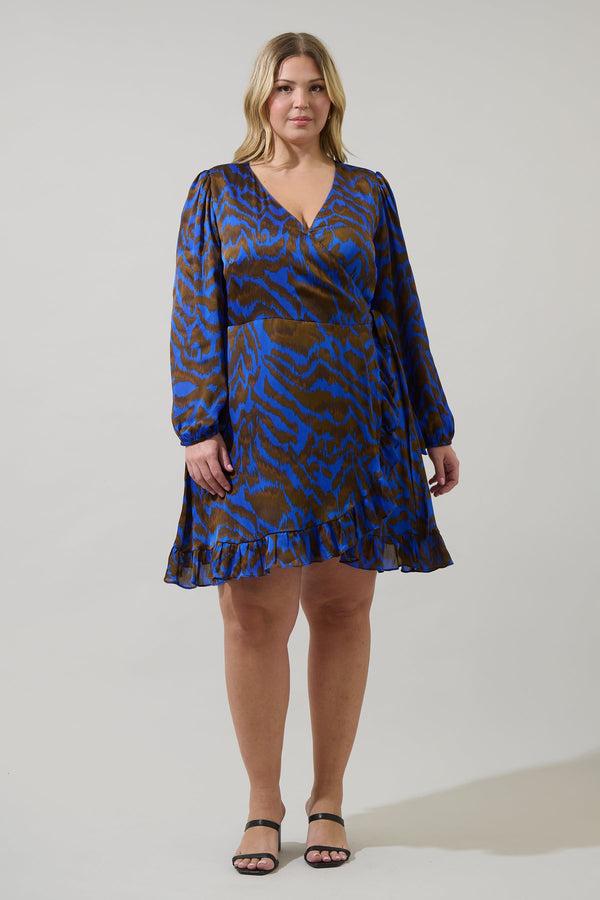 Sugarlips Krista Abstract Mini Wrap Dress Curve